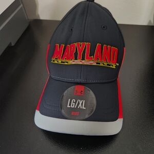 Under Armour Maryland Terrapins Cap Navy Red Baseball Hat Mens L/XL